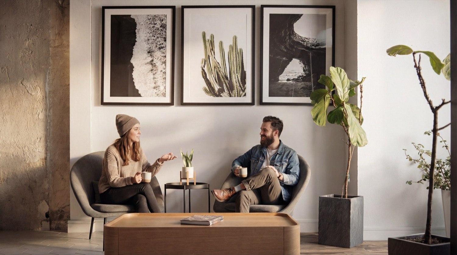 A design conversation in the Lightbox studio.